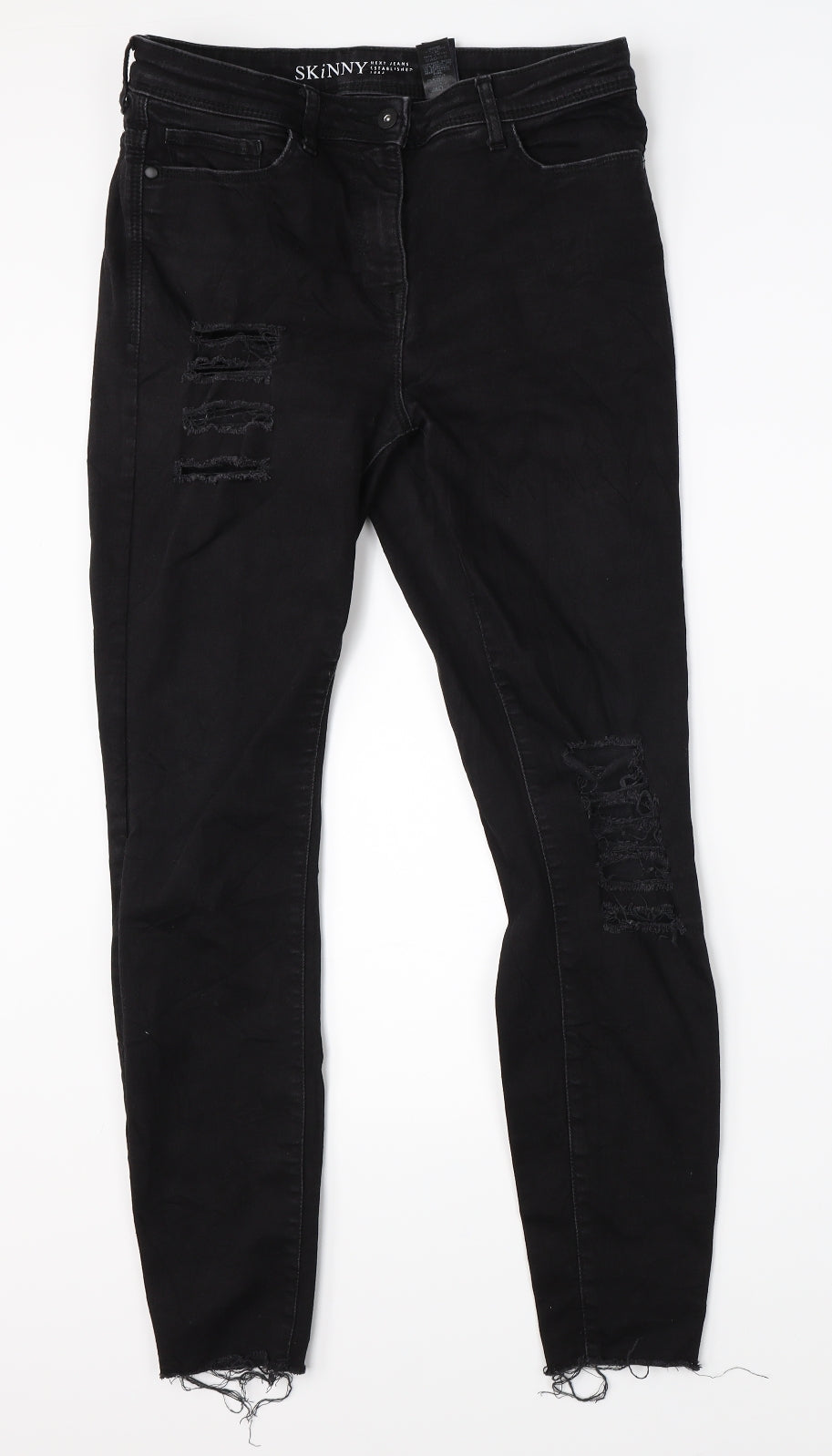NEXT Womens Black  Denim Skinny Jeans Size 12 L28 in
