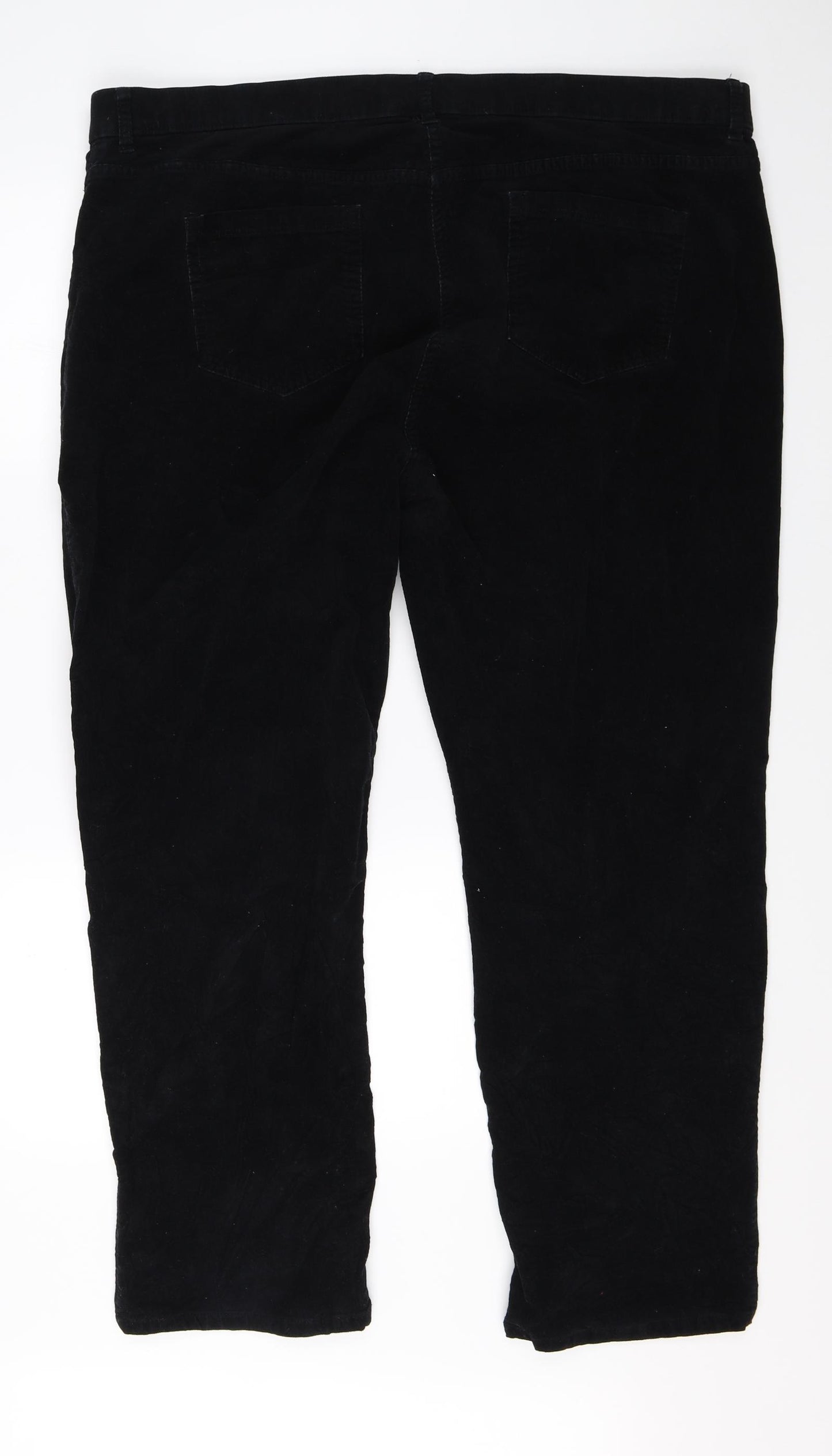 Marks & Spencer Womens Black  Corduroy Cropped Jeans Size 24 L28 in