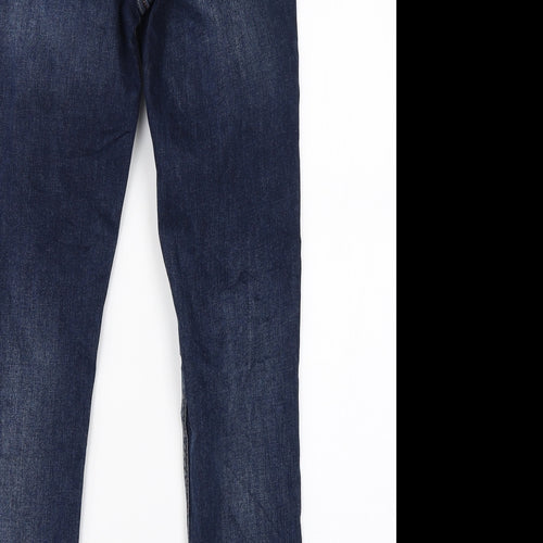 Zara Womens Blue  Denim Straight Jeans Size 8 L25 in