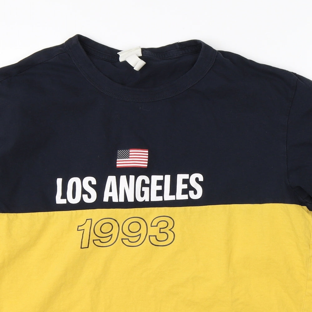 H&M Mens Yellow    T-Shirt Size M
