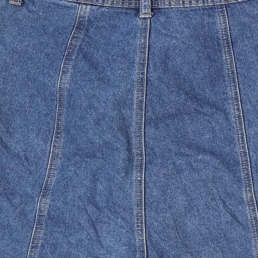 Divded Womens Blue  Denim A-Line Skirt Size 4