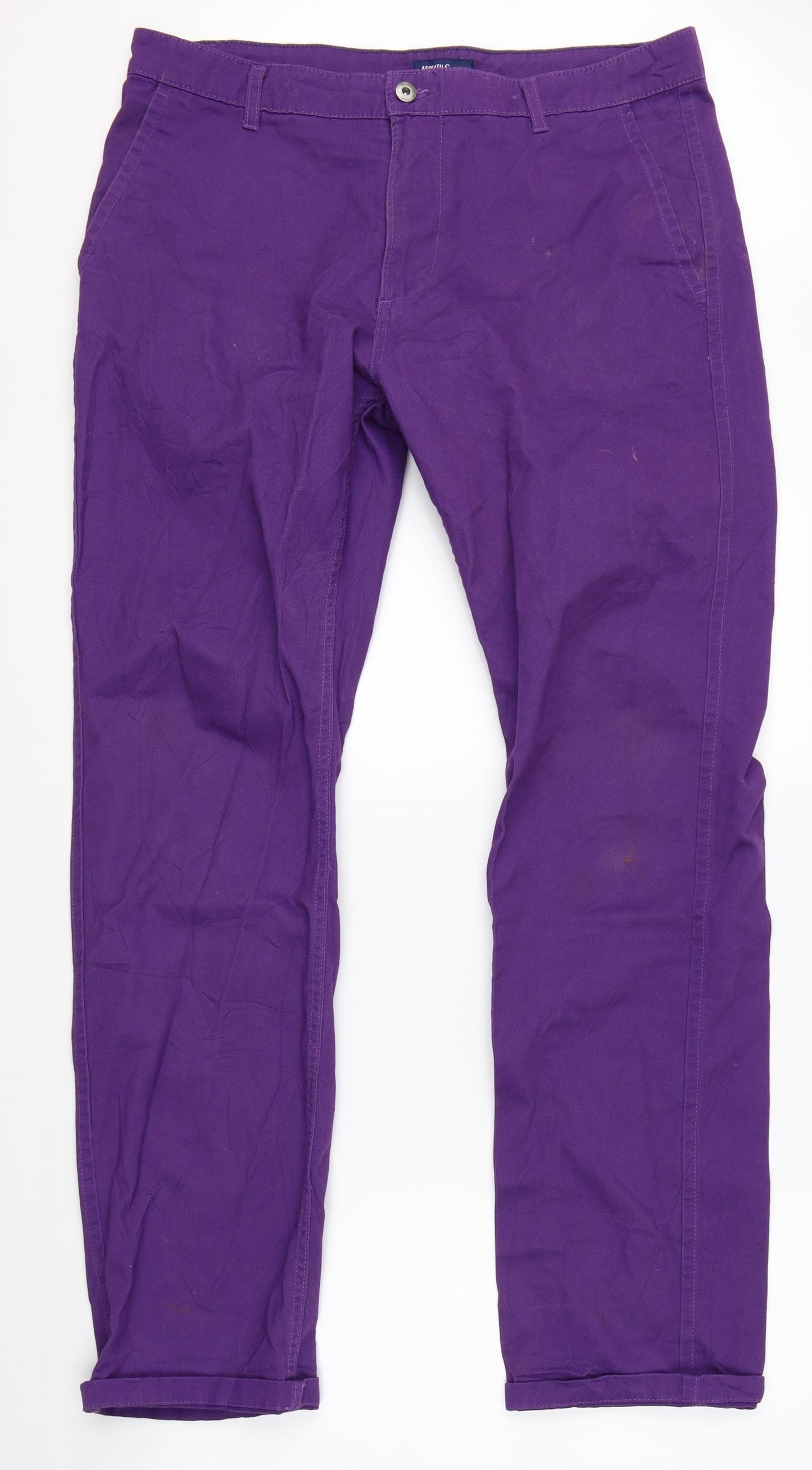 Asquith & Fox Mens Purple  Denim Straight Jeans Size 36 L34 in