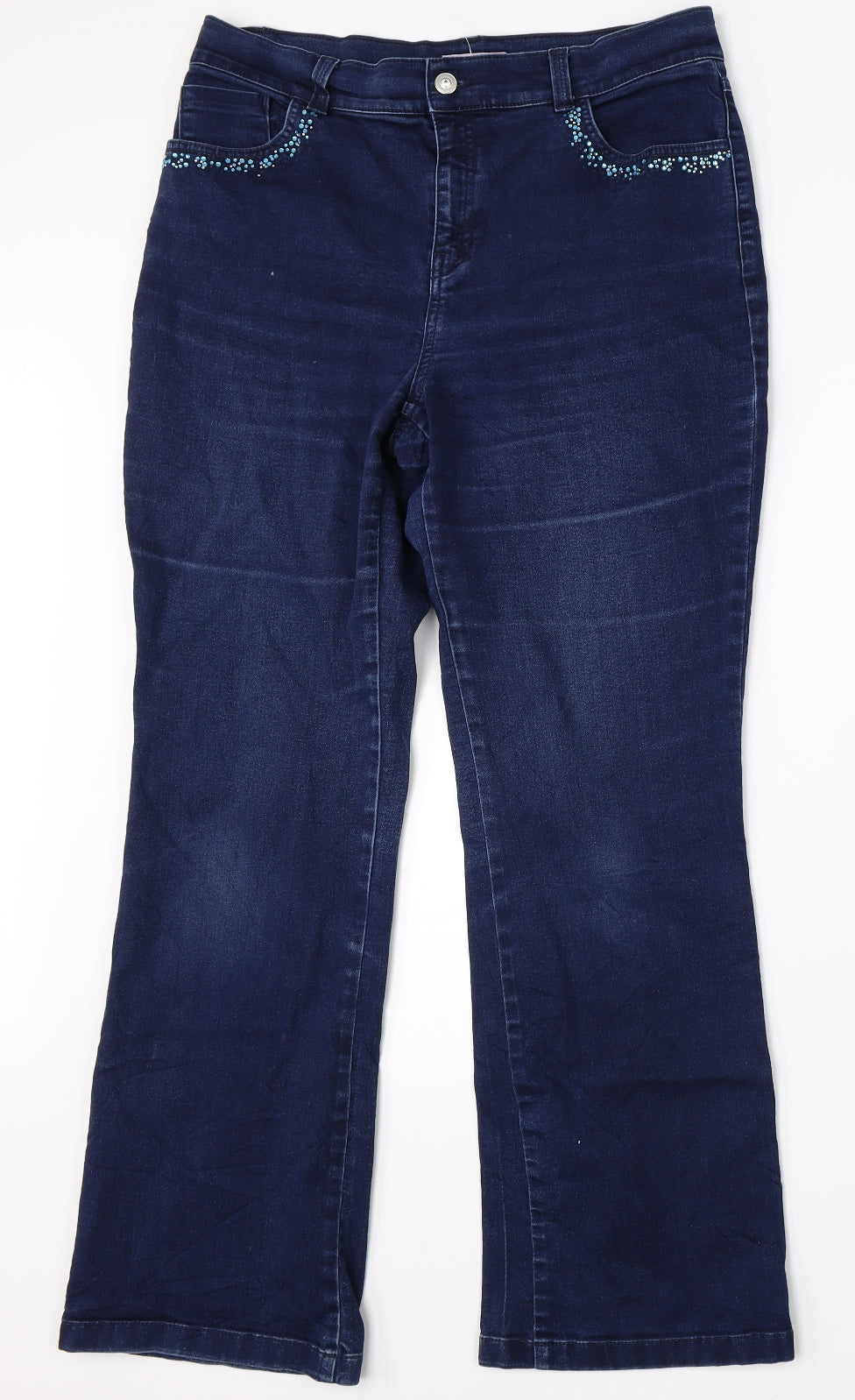 Per Una Womens Blue  Denim Mom Jeans Size 14 L28 in
