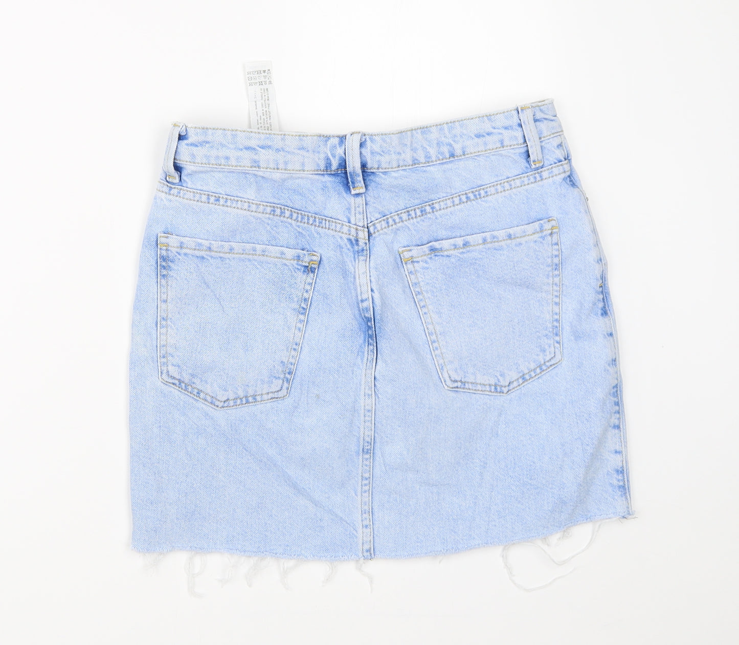 Zara Womens Blue  Denim A-Line Skirt Size S