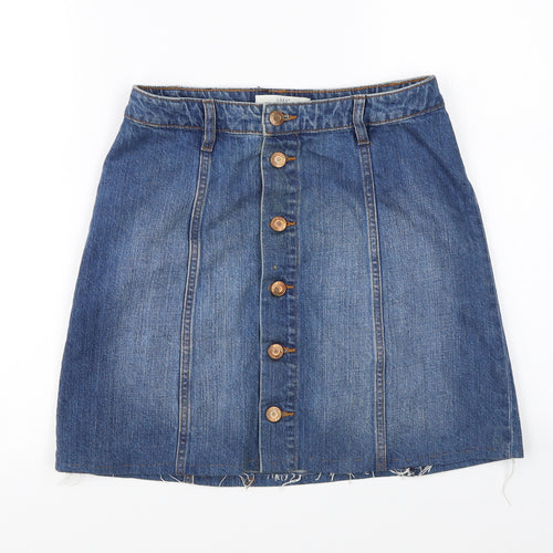 L.O.G.G Womens Blue  Denim A-Line Skirt Size 8