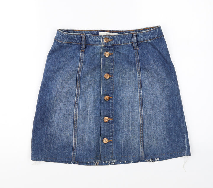 L.O.G.G Womens Blue Denim A-Line Skirt Size 8