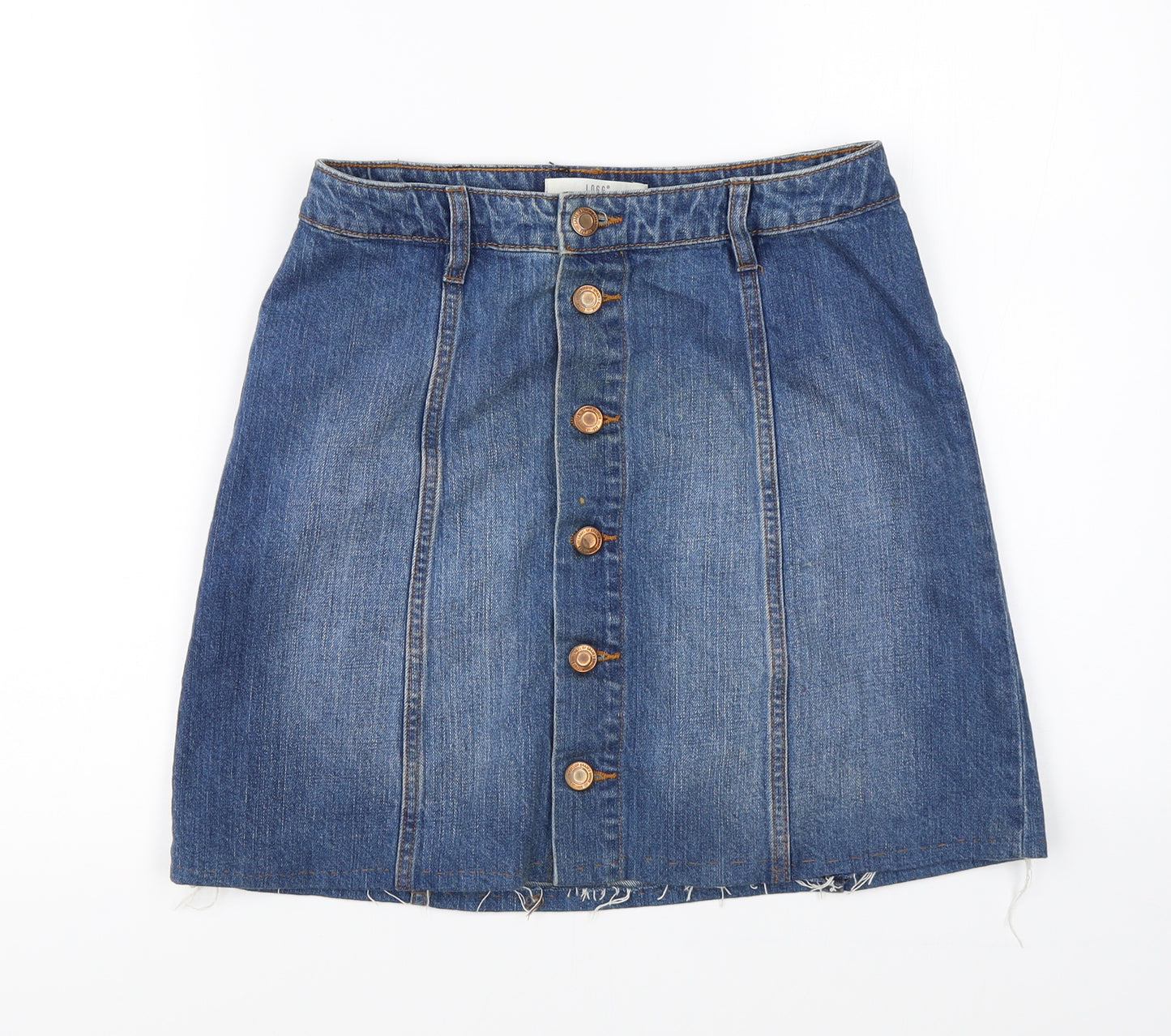 L.O.G.G Womens Blue  Denim A-Line Skirt Size 8