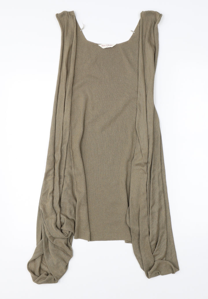 Miss Selfridge Womens Brown Cardigan Jumper Size 10