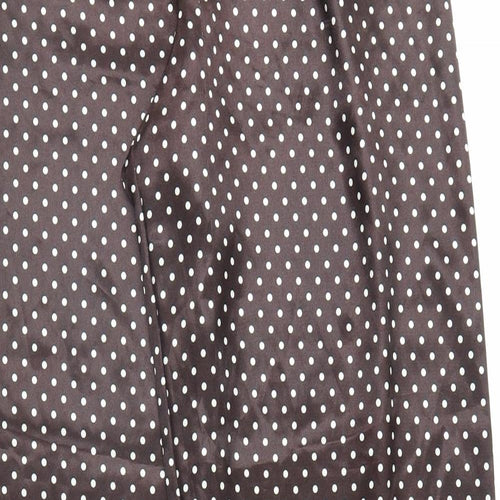 Preworn Womens Brown Polka Dot  Trousers  Size 12 L28 in
