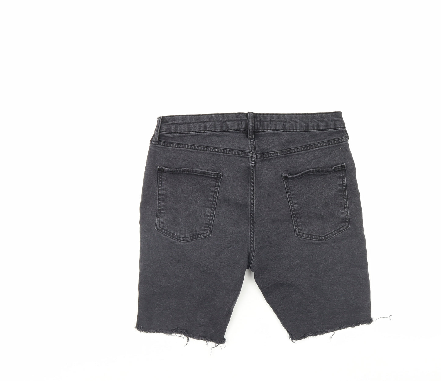 Topman Mens Black  Denim Cropped Jeans Size 34