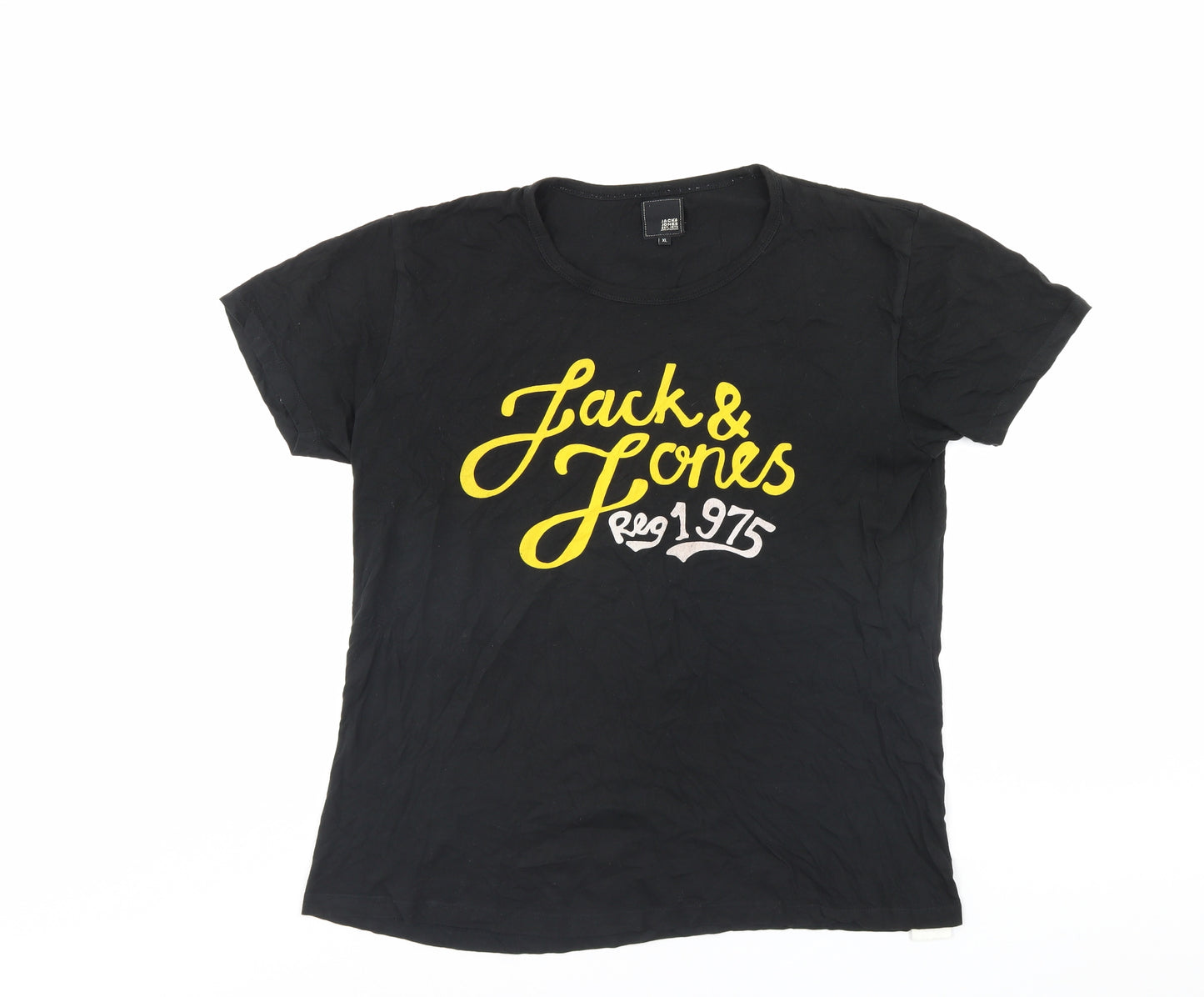 JACK & JONES Mens Black    T-Shirt Size XL