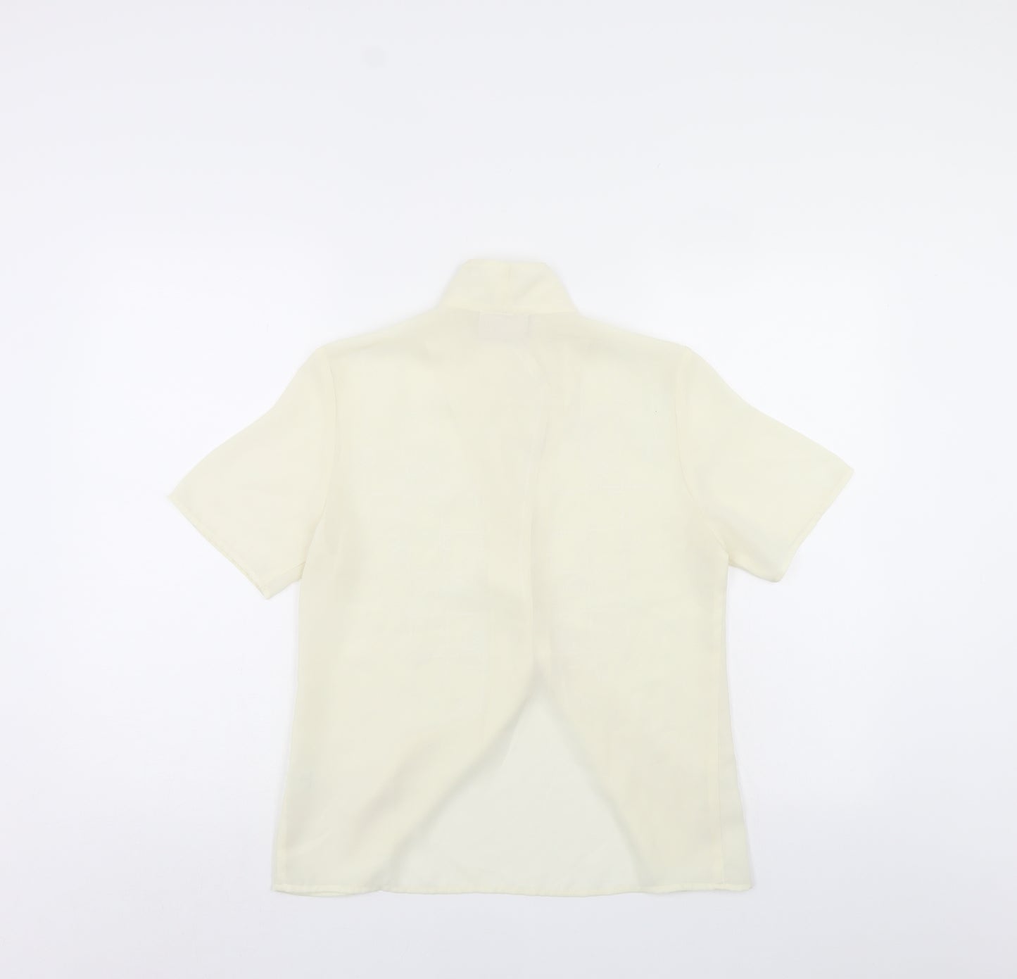 Petite Womens Ivory Floral  Basic Button-Up Size 8