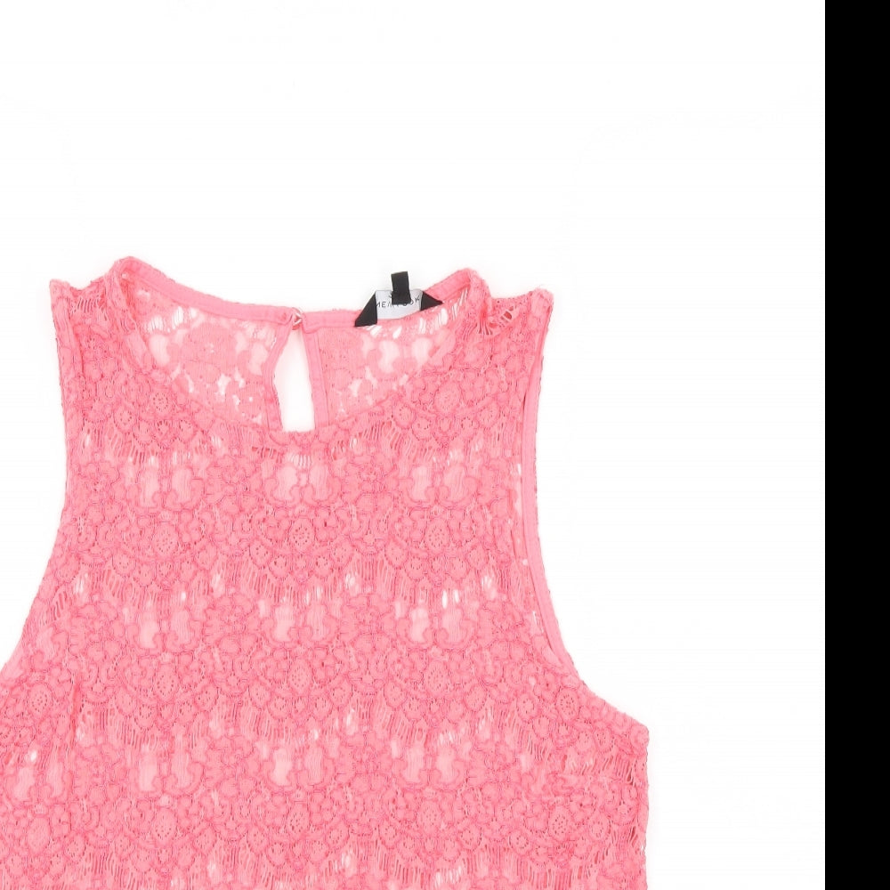 New Look Womens Pink Floral  Basic Blouse Size 14