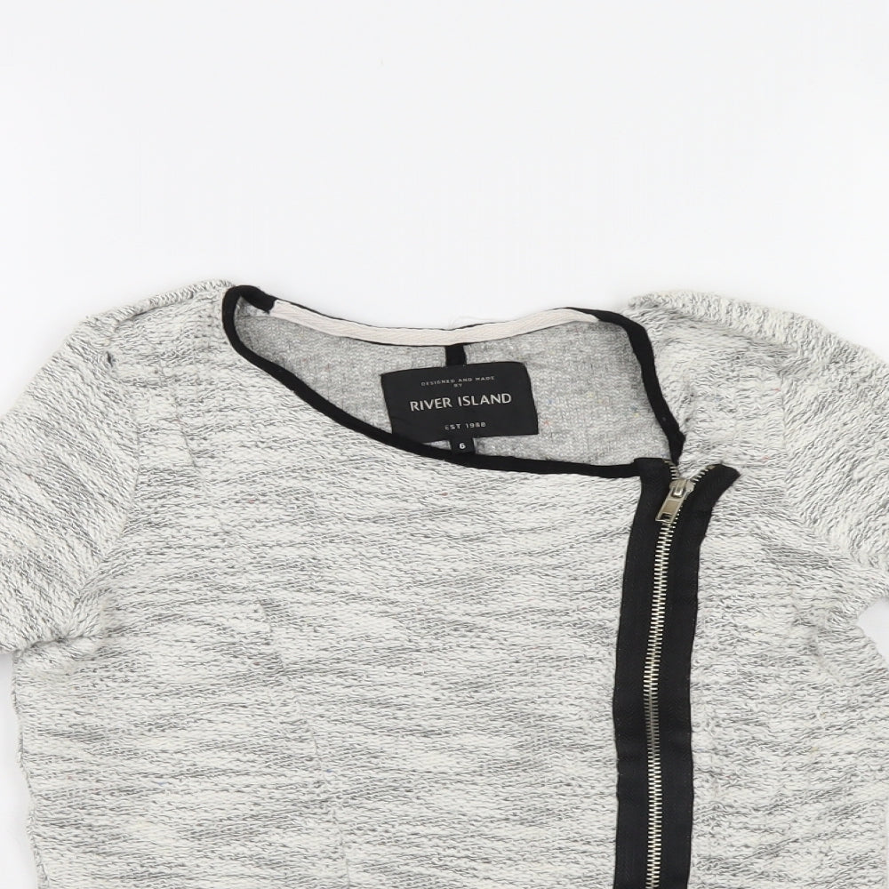 River Island Womens Grey   Full Zip Jumper Size 6