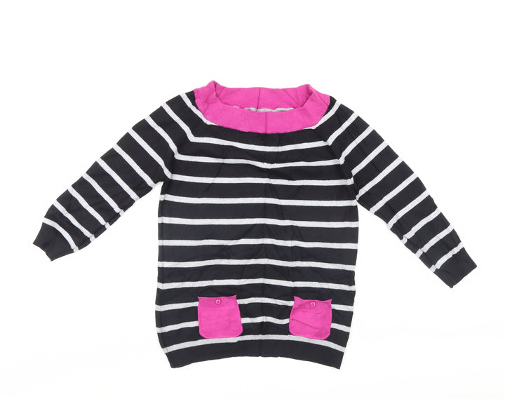 M&Co Womens Multicoloured Striped Pullover Jumper Size 10