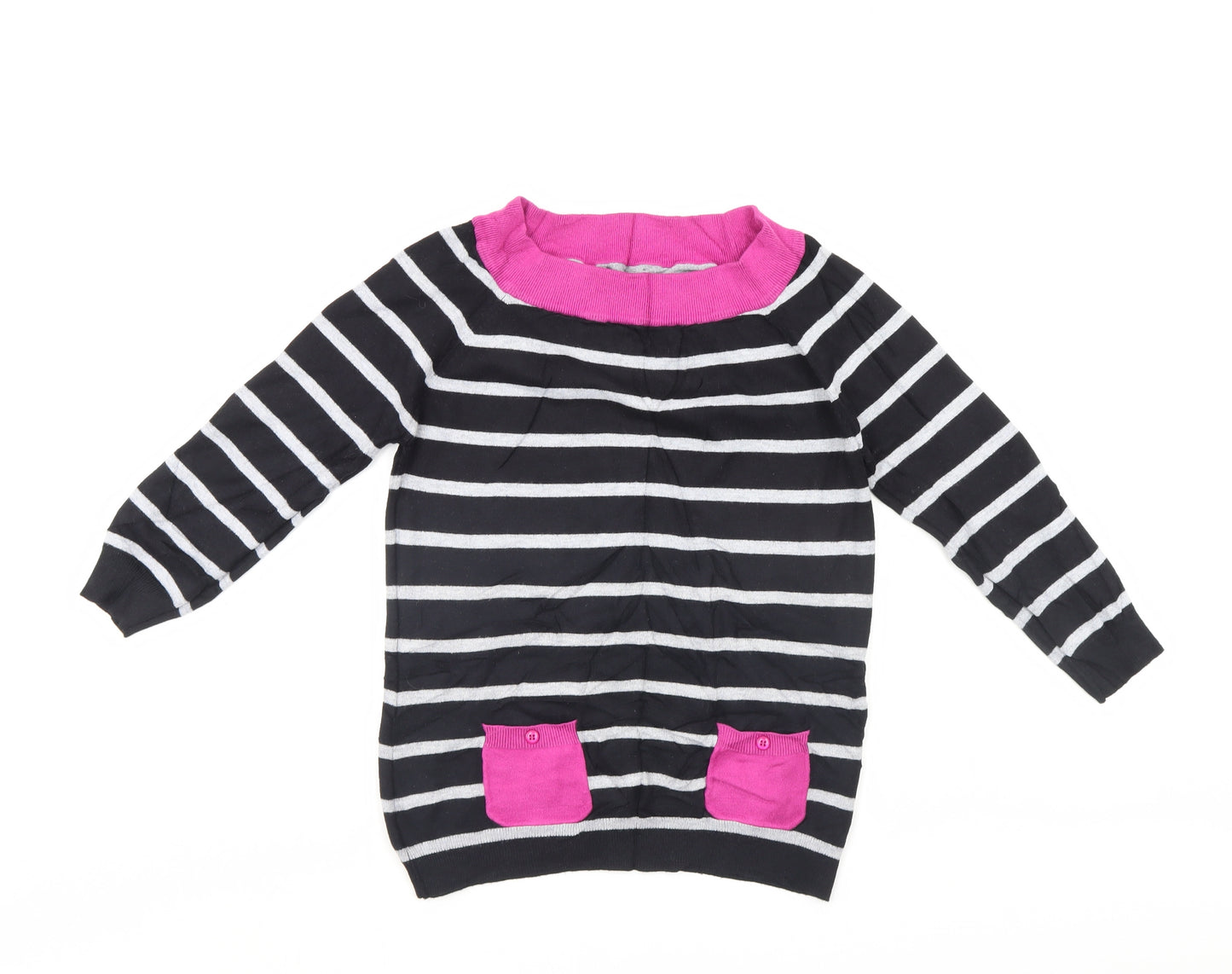 M&Co Womens Multicoloured Striped  Pullover Jumper Size 10