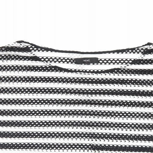 NEXT Womens Black Striped  Basic T-Shirt Size 12