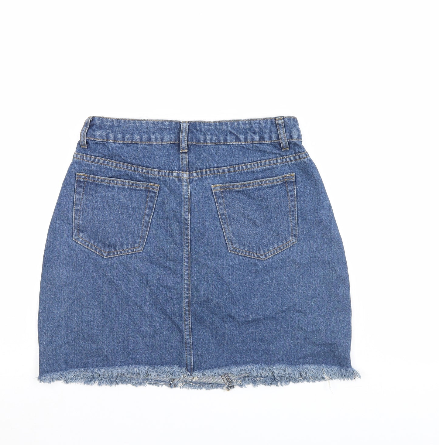 Boohoo Womens Blue  Denim A-Line Skirt Size 12
