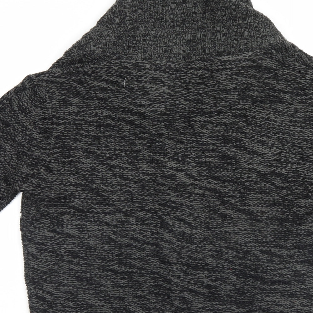 Twisted Soul Mens Grey Fair Isle  Cardigan Jumper Size M