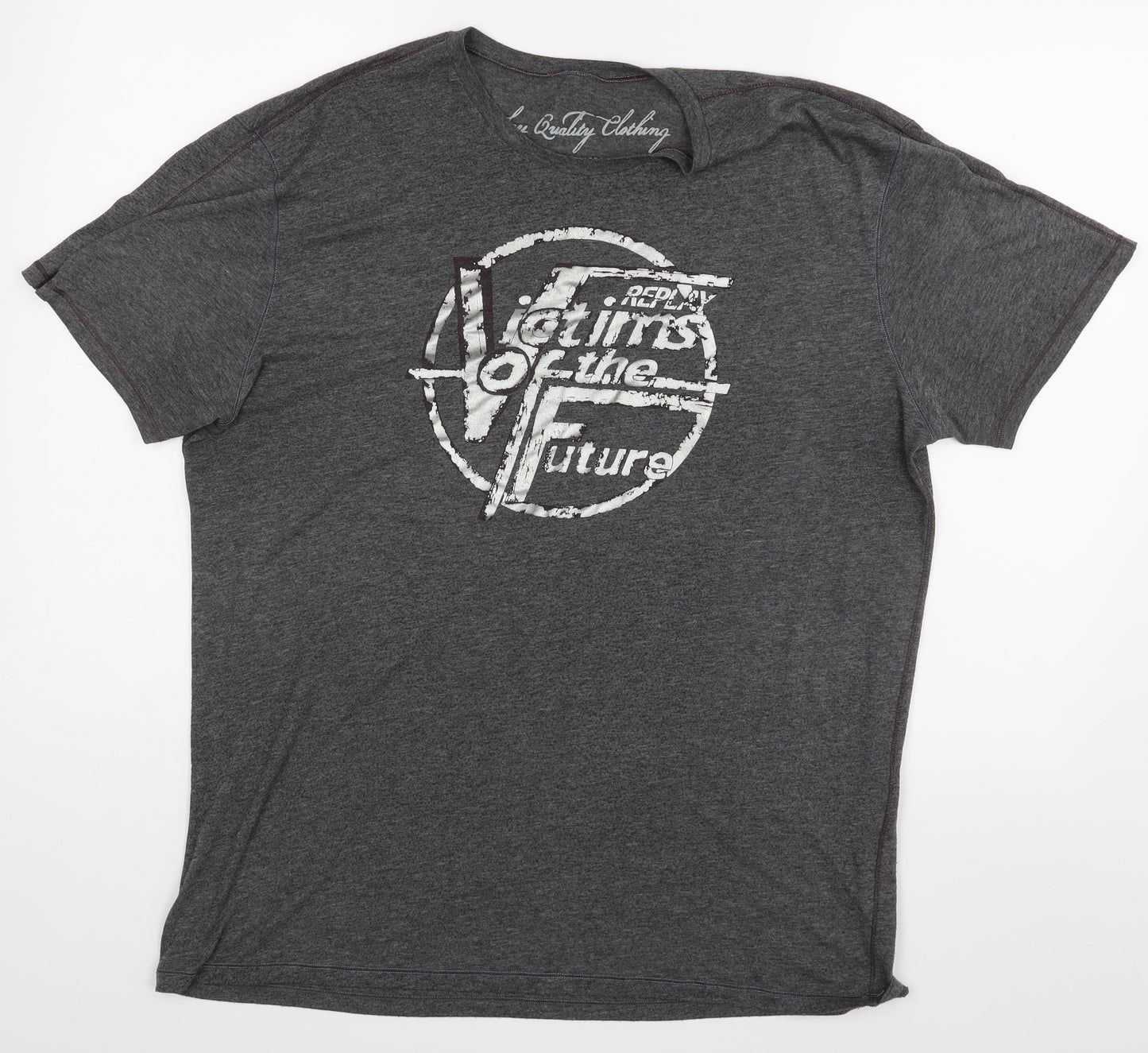 Replay  Mens Grey    T-Shirt Size 2XL