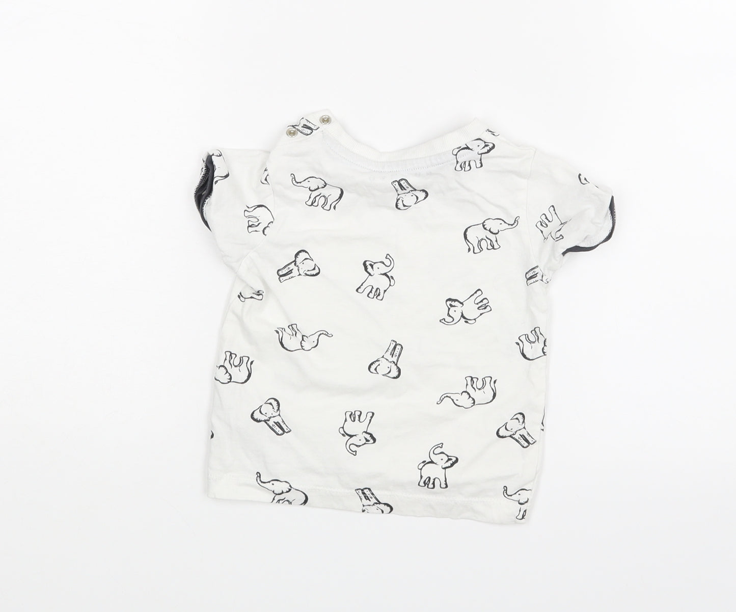Nutmeg Baby White Animal Print  Basic T-Shirt Size 9-12 Months