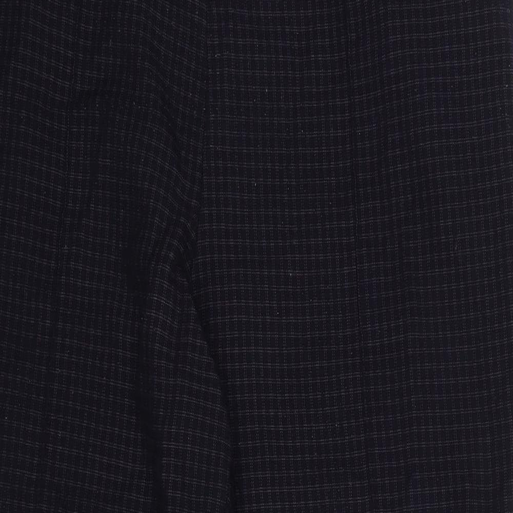 M&S Womens Black Check  Trousers  Size 20 L24 in