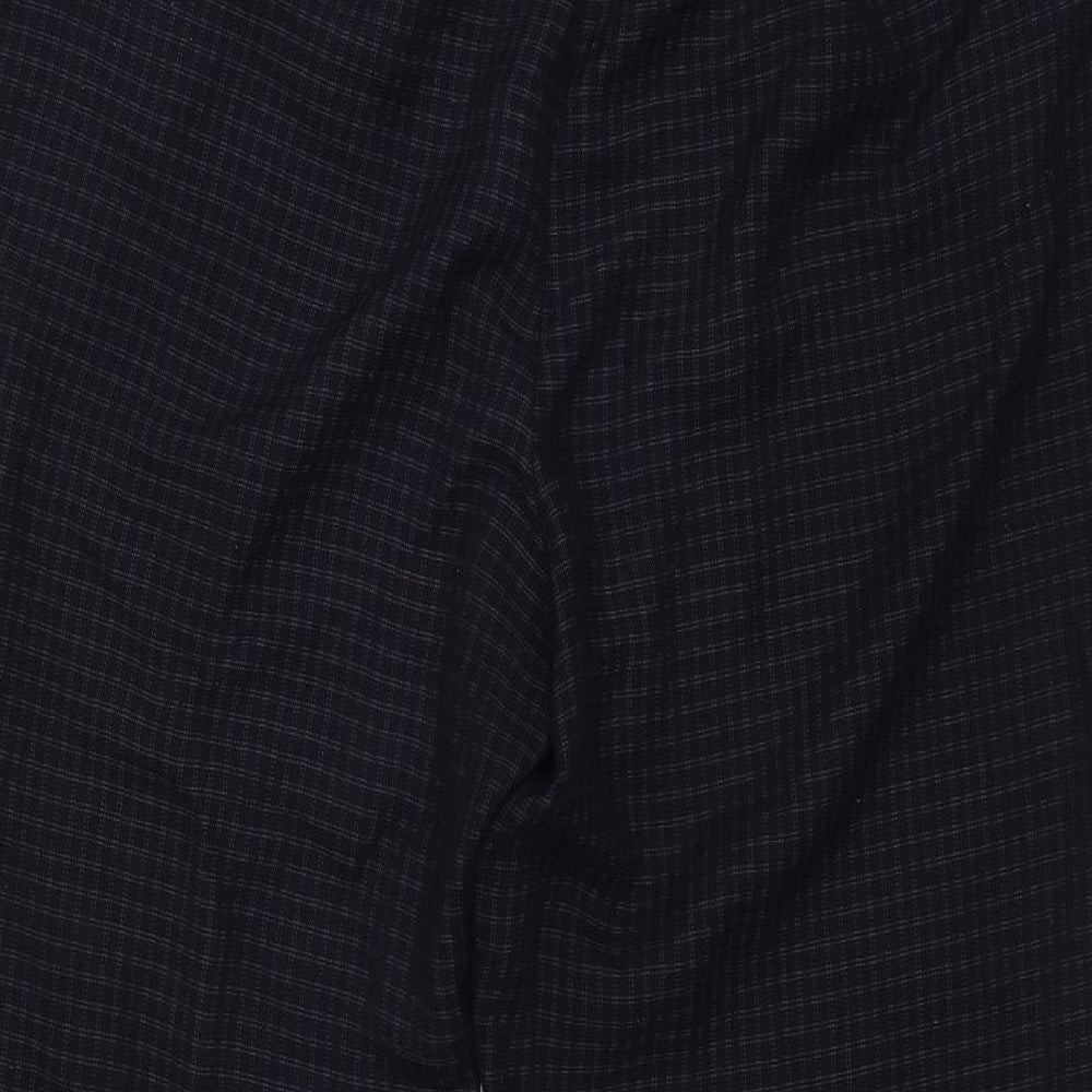 M&S Womens Black Check  Trousers  Size 20 L24 in