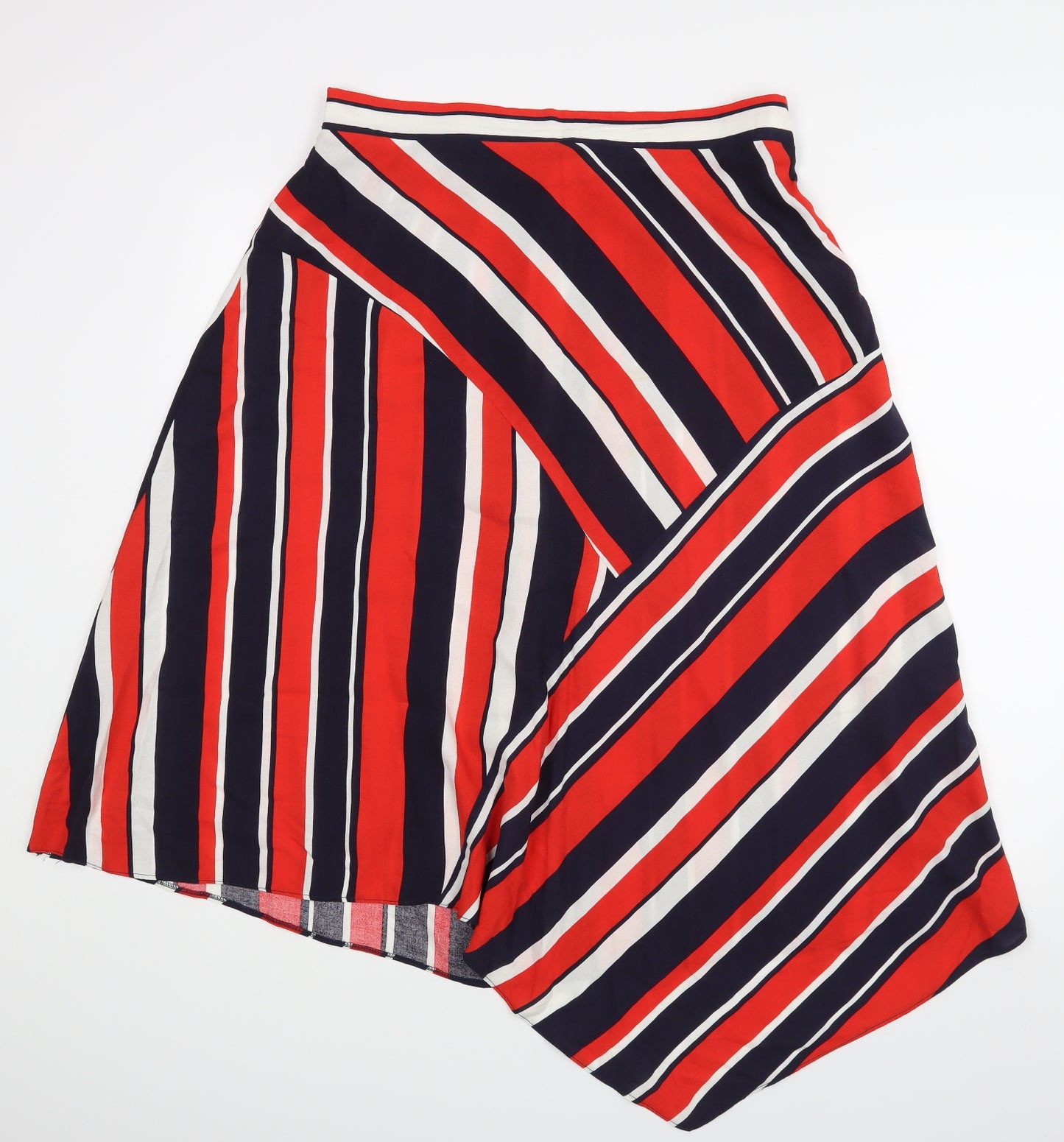 George Womens Red Striped  A-Line Skirt Size 14