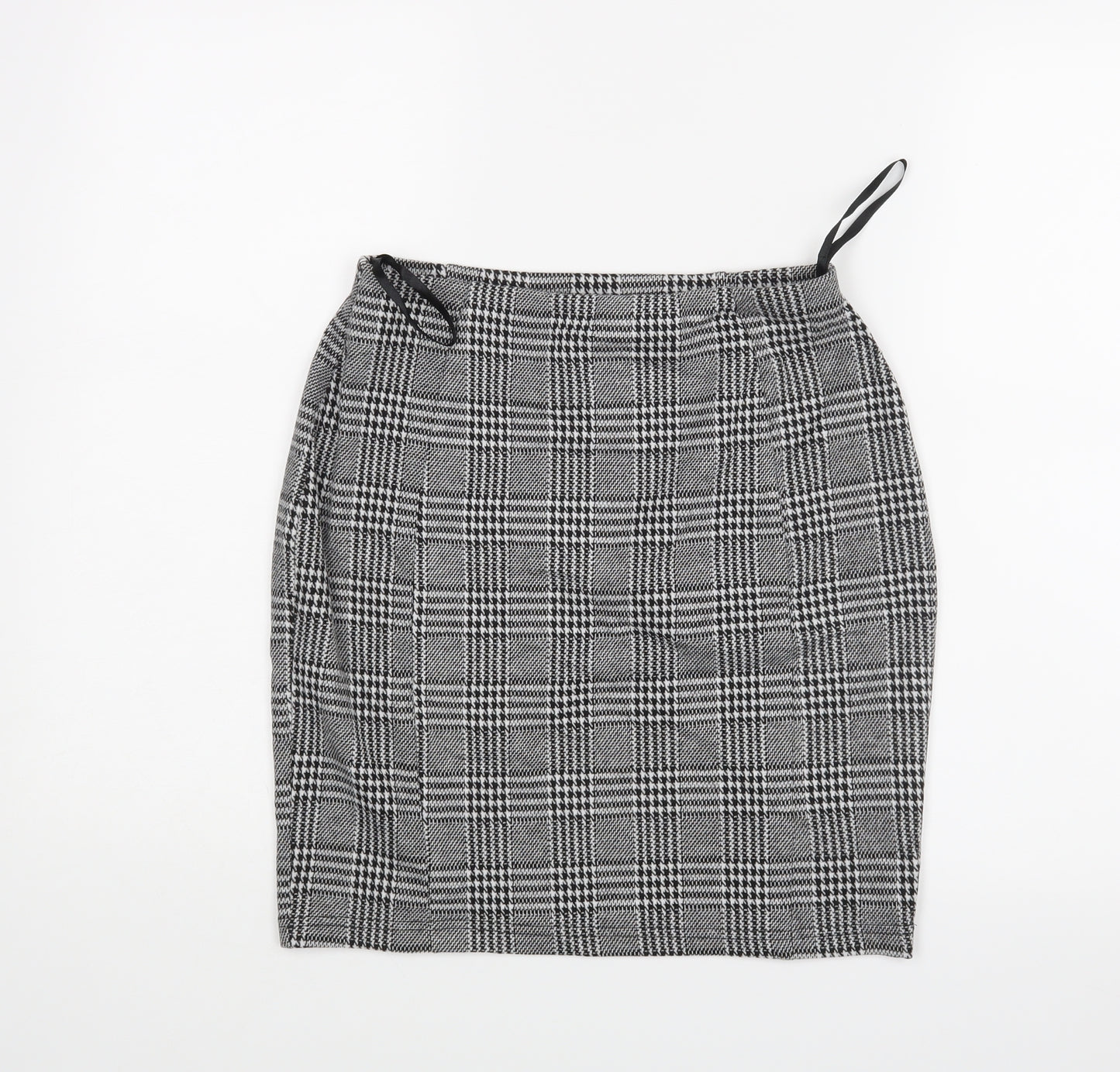 Primark Womens Black Check  Straight & Pencil Skirt Size 8