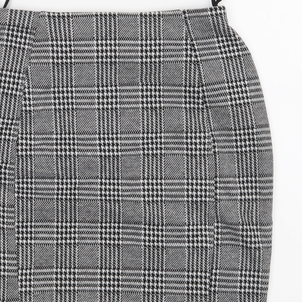 Primark Womens Black Check  Straight & Pencil Skirt Size 8