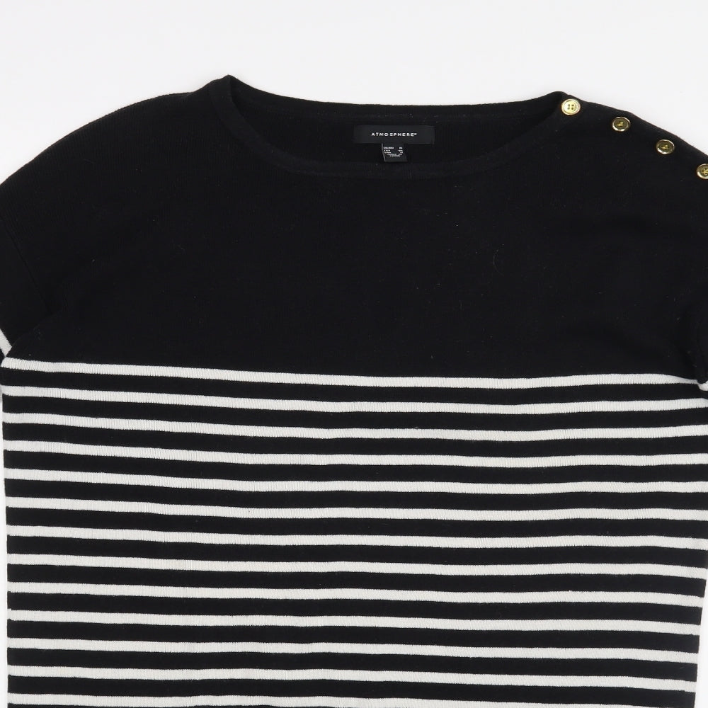 Atmosphere Womens Black Striped  Basic Blouse Size 16