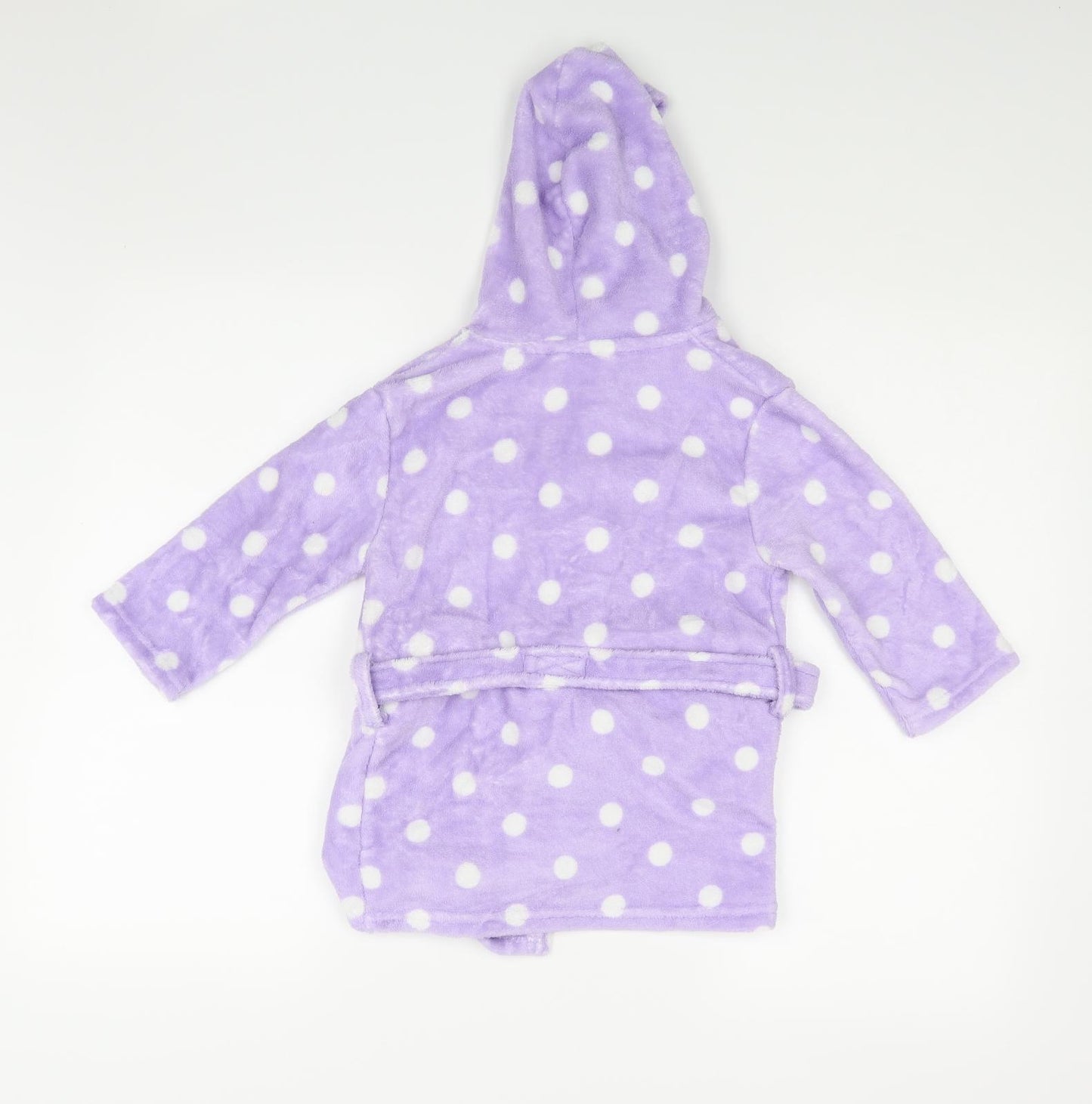 Faith Girls Purple Polka Dot   Robe Size 2-3 Years