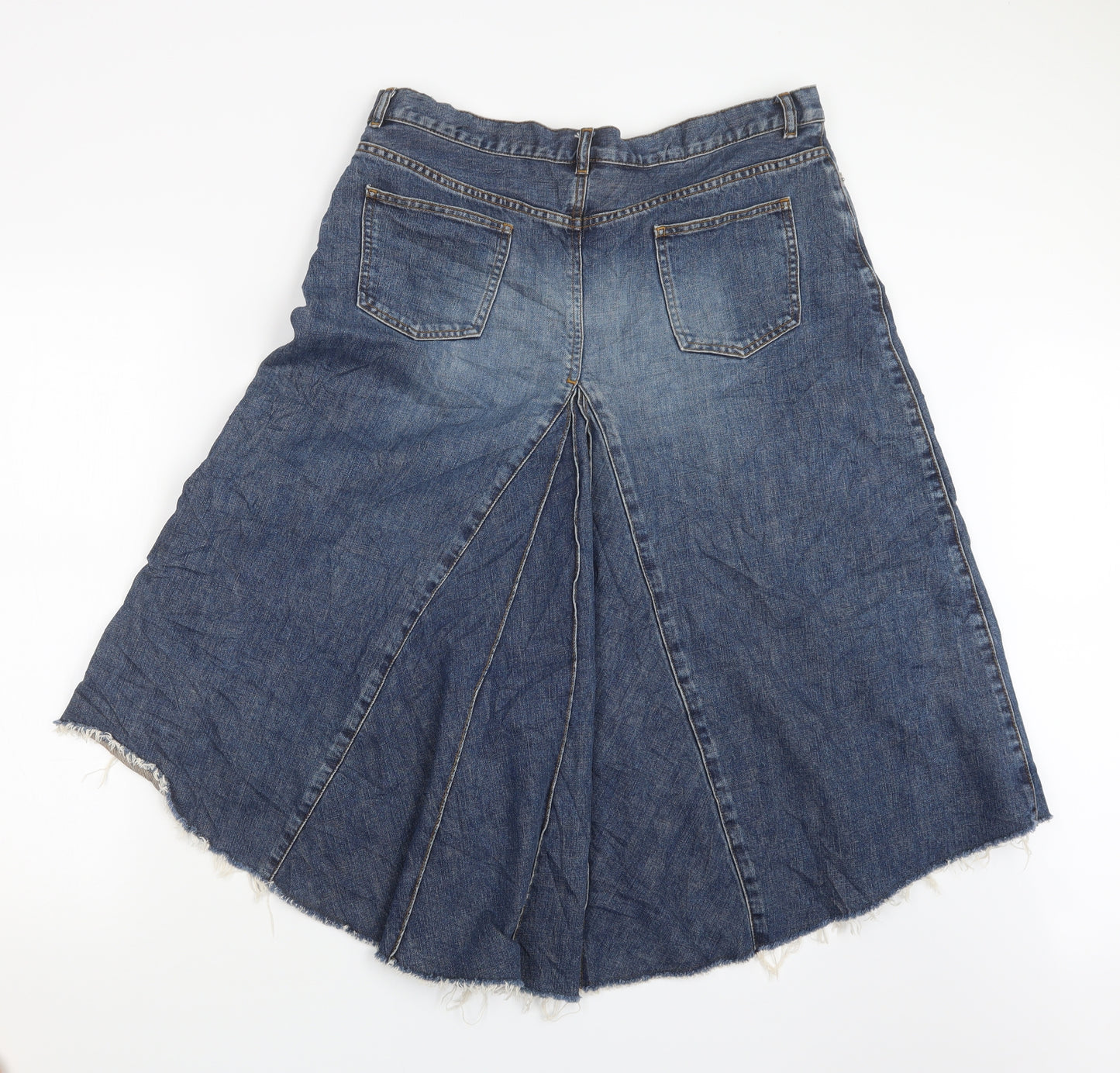 Per Una Womens Blue  Denim A-Line Skirt Size 16