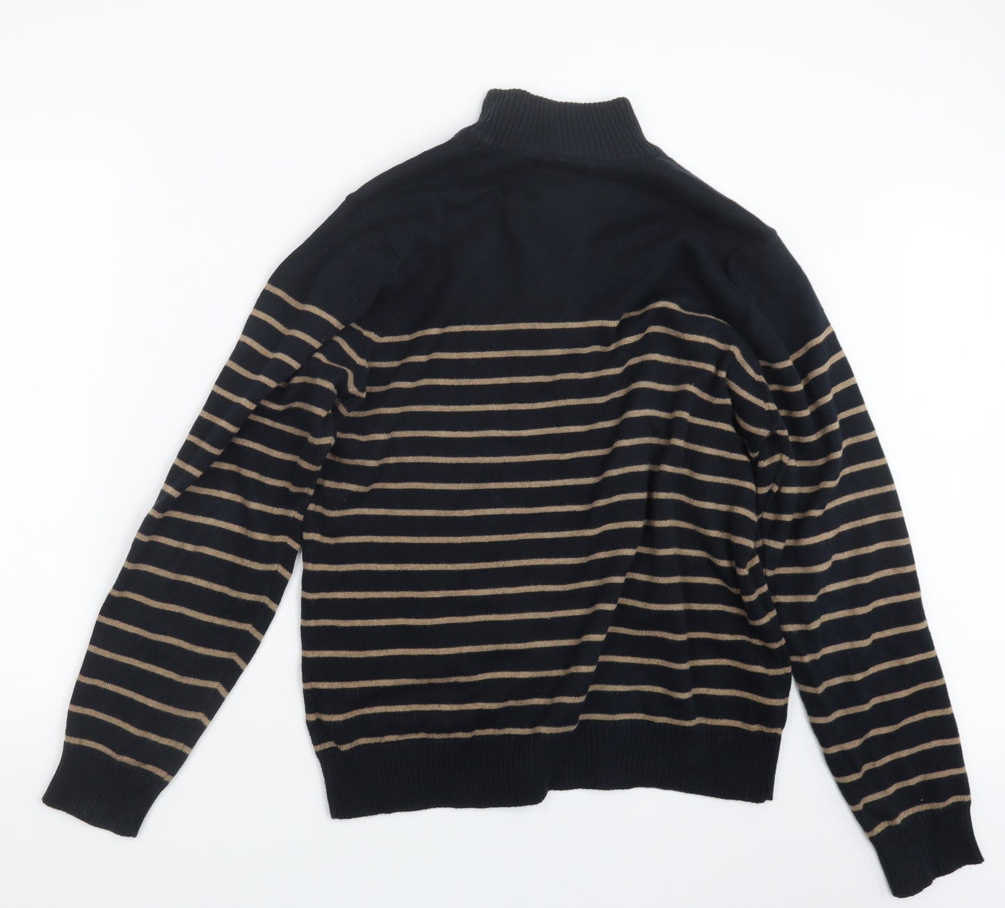 Marks and Spencer Mens Black Striped  Pullover Sweatshirt Size M