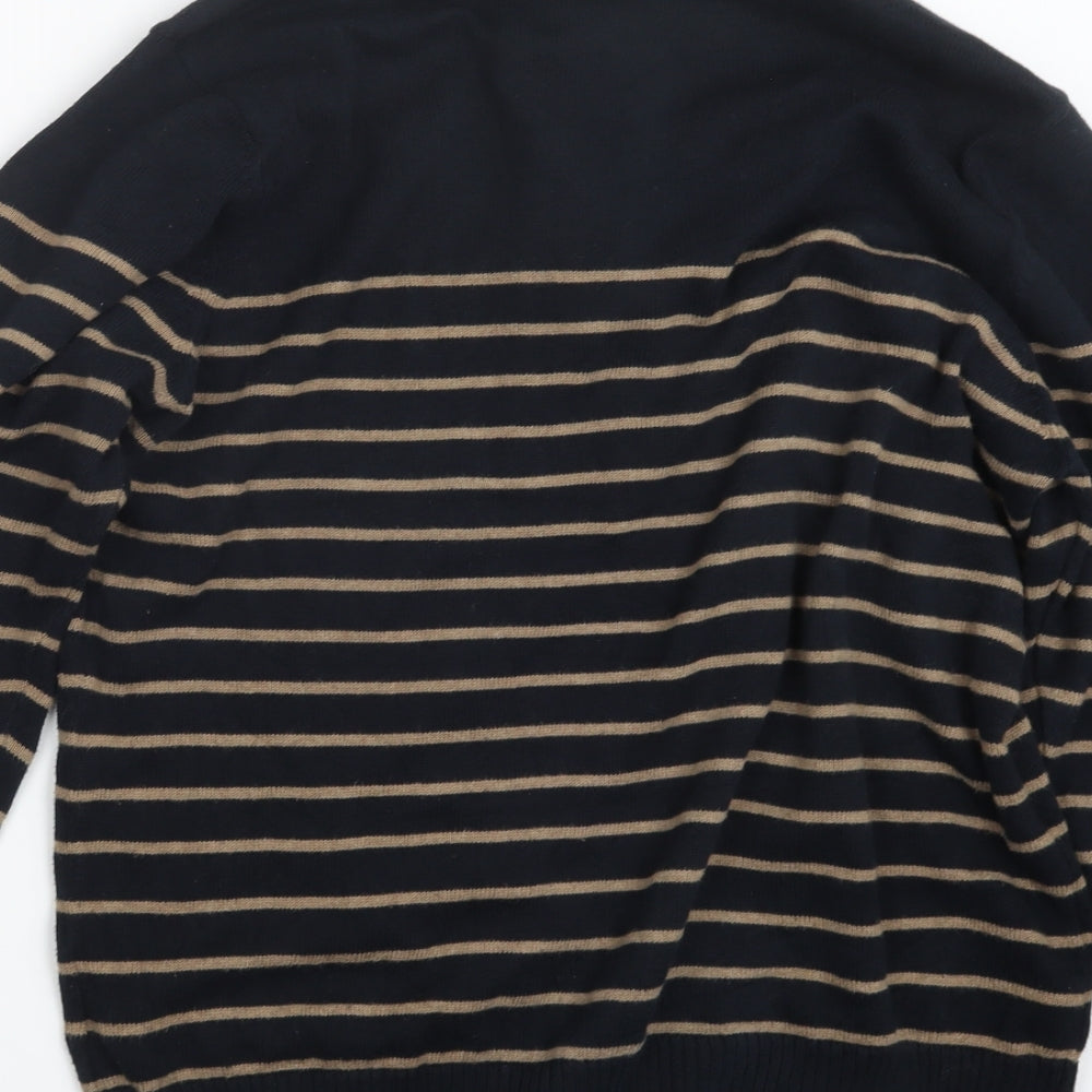 Marks and Spencer Mens Black Striped  Pullover Sweatshirt Size M