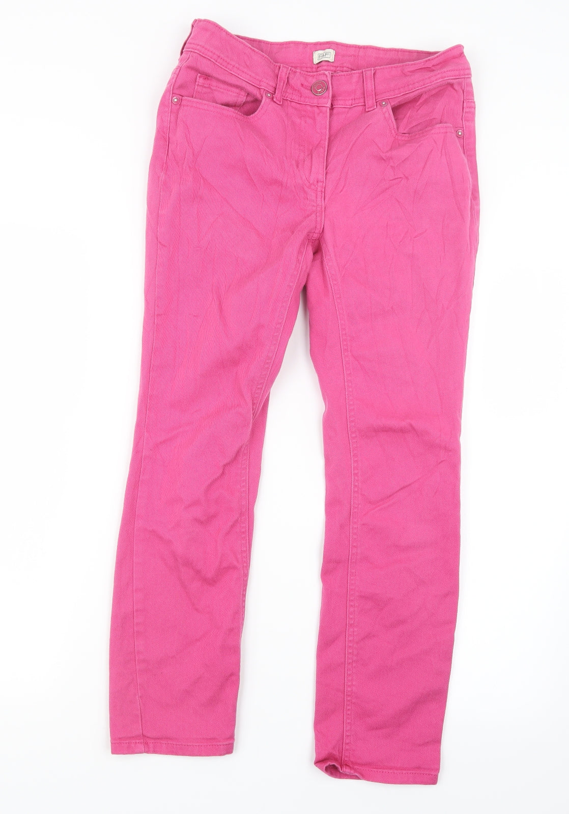 F&F Womens Pink  Denim Straight Jeans Size 8 L25.5 in