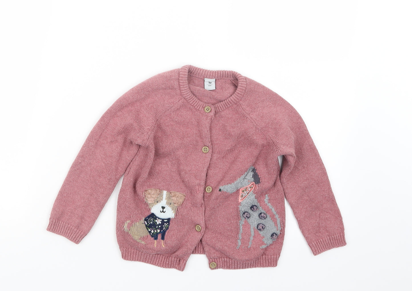 TU Boys Pink  Knit Cardigan Jumper Size 2-3 Years