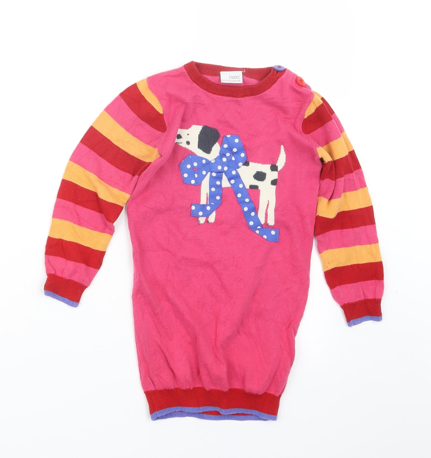 NEXT Girls Pink  Knit Pullover Jumper Size 4-5 Years