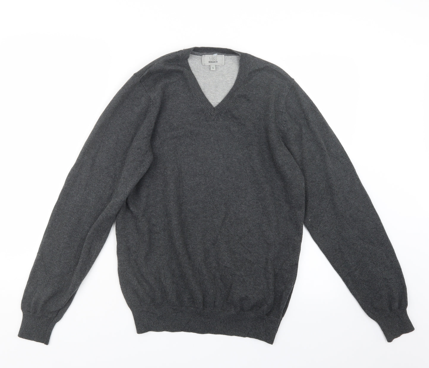 Marks and Spencer Mens Grey  Knit Pullover Jumper Size S