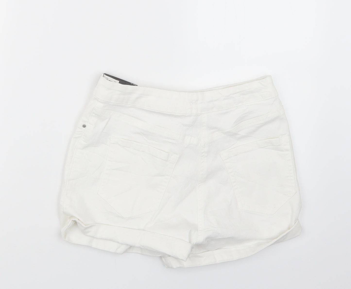 Papaya Womens White  Denim Hot Pants Shorts Size 10