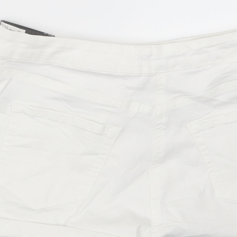 Papaya Womens White  Denim Hot Pants Shorts Size 10