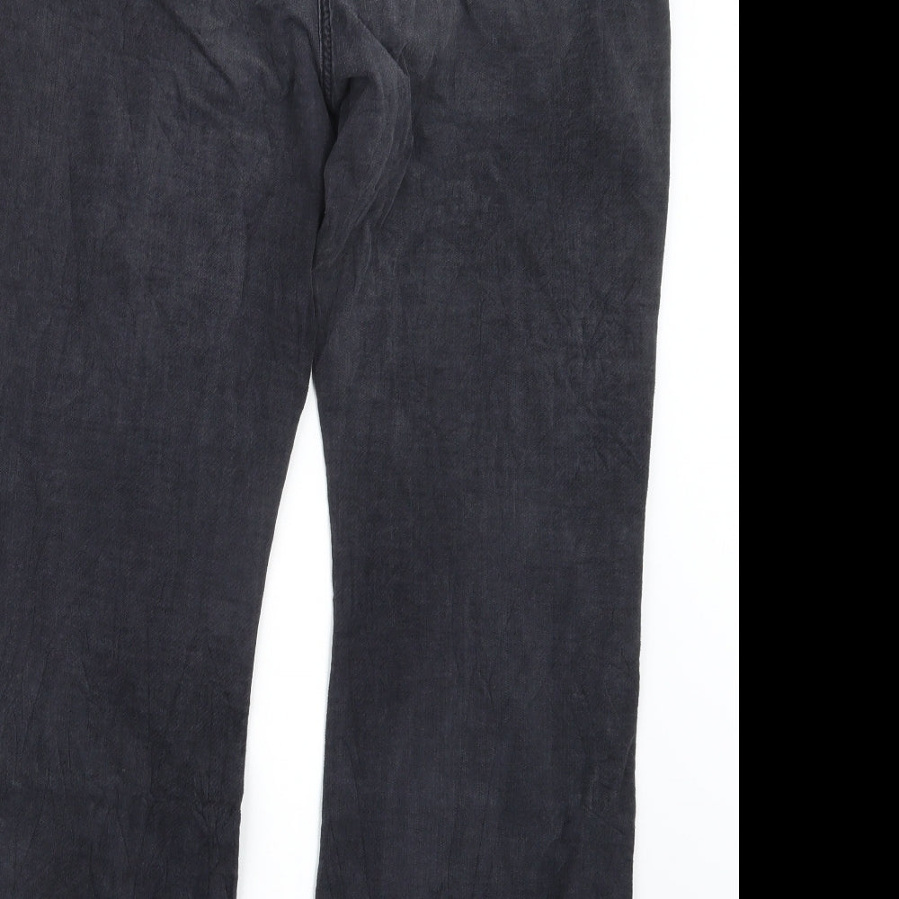 Marks and Spencer Womens Black  Denim Straight Jeans Size 16 L28.5 in