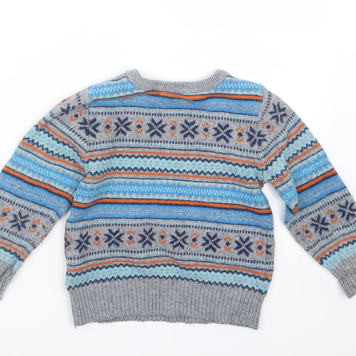 H&M Boys Grey  Knit Pullover Jumper Size 3-4 Years