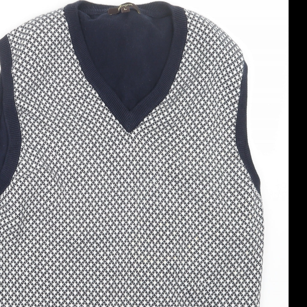 Monsoon Mens Blue  Knit Pullover Jumper Size L