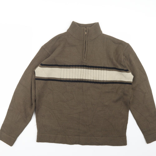 Cedar Wood State Mens Brown  Knit Pullover Sweatshirt Size M
