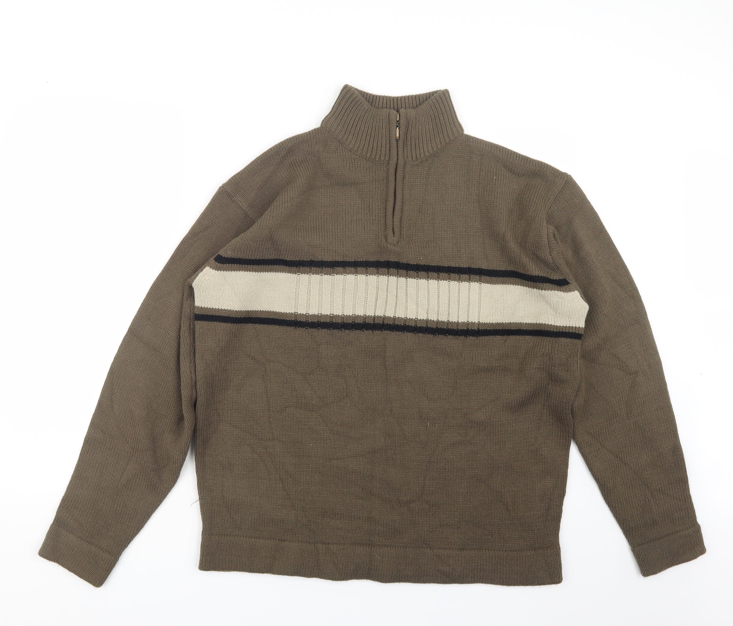 Cedar Wood State Mens Brown  Knit Pullover Sweatshirt Size M