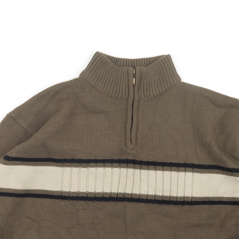 Cedar Wood State Mens Brown  Knit Pullover Sweatshirt Size M
