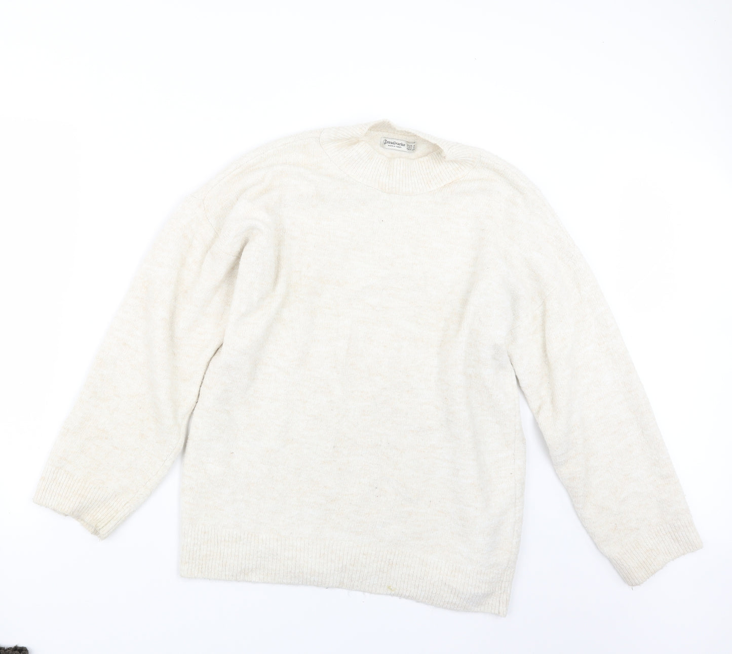 Stradivarius Womens White  Knit Pullover Jumper Size S