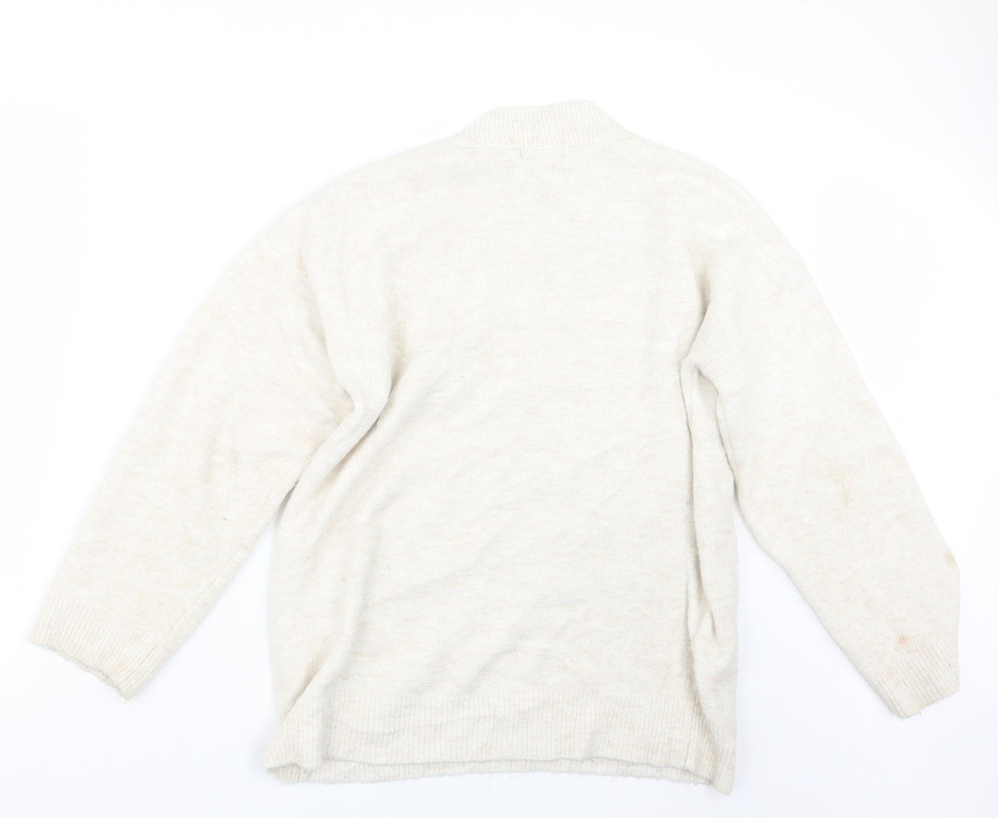 Stradivarius Womens White  Knit Pullover Jumper Size S