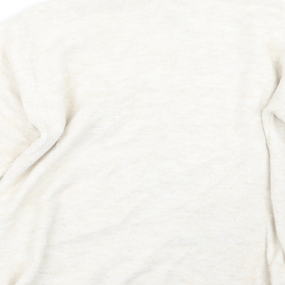 Stradivarius Womens White  Knit Pullover Jumper Size S